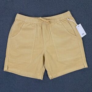 Katin Corduroy Trails Short Mens Small Butter Yellow Drawstring Surf Beach NWT